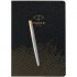 Набор Parker Jotter Stainless Steel GT из перьевой ручки и ежедневника недатированного черного цвета в Омске