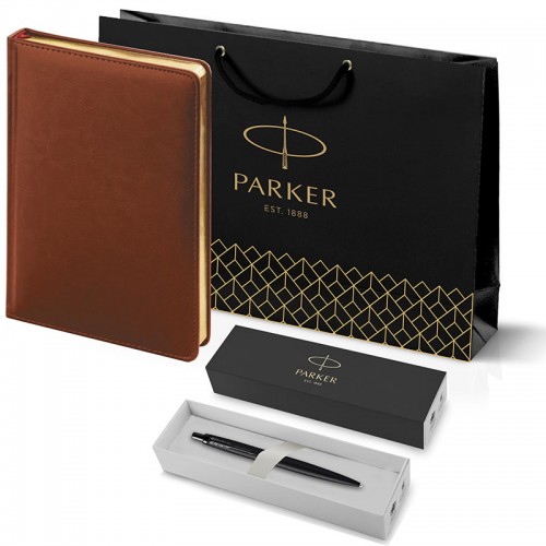 Набор Parker Jotter XL SE20 Monochrome Black из шариковой ручки и ежедневника коричневого цвета в Омске