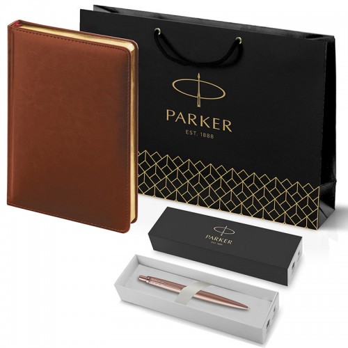 Набор Parker Jotter XL SE20 Monochrome Rose Gold из шариковой ручки и ежедневника коричневого цвета в Омске