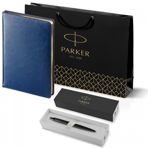 Набор Parker Jotter XL SE20 Monochrome Black из шариковой ручки и ежедневника синего цвета в Омске