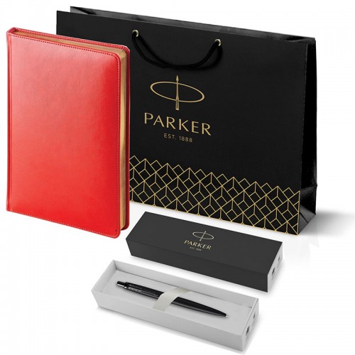 Набор Parker Jotter XL SE20 Monochrome Black из шариковой ручки и ежедневника красного цвета в Омске