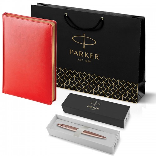 Набор Parker Jotter XL SE20 Monochrome Rose Gold из шариковой ручки и ежедневника красного цвета в Омске