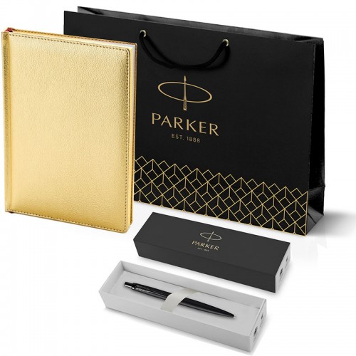 Набор Parker Jotter XL SE20 Monochrome Black из шариковой ручки и ежедневника золотистого цвета в Омске