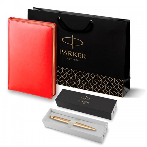 Набор Parker Jotter XL SE20 Monochrome Gold из шариковой ручки и ежедневника красного цвета в Омске