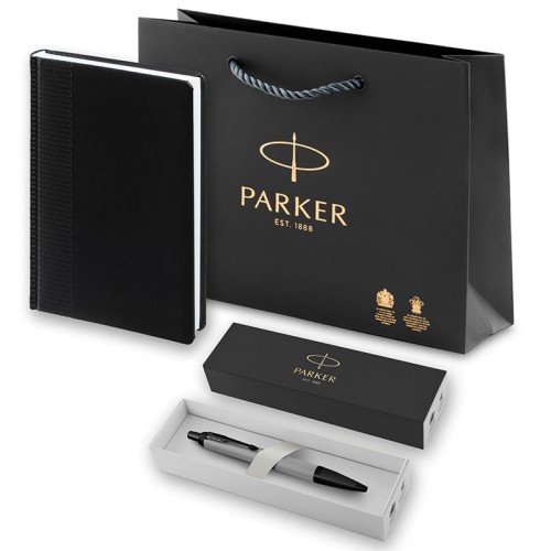 Набор Parker IM Achromatic Matte Grey BT из шариковой ручки и ежедневника черного цвета в Омске