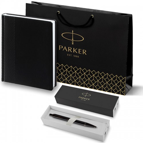 Набор Parker IM Achromatic Matte Black BT из шариковой ручки и ежедневника черного цвета в Омске