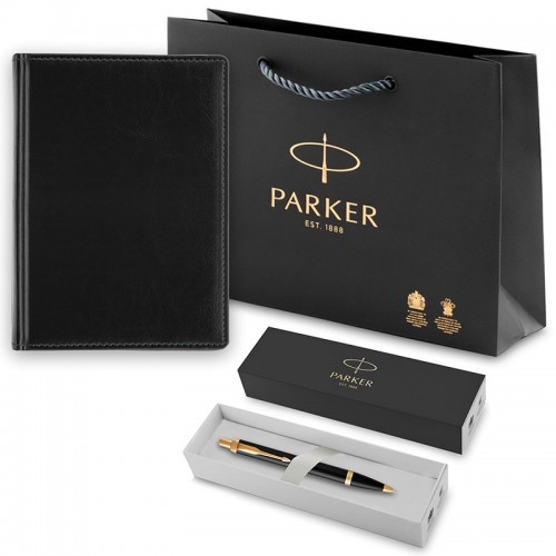 Набор Parker IM Metal Black GT из шариковой ручки и ежедневника недатированного черного цвета в Омске