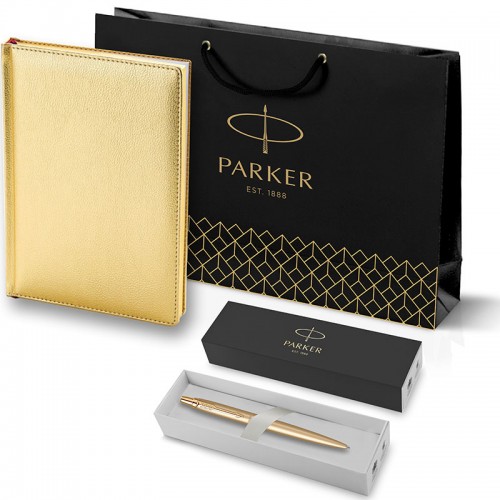 Набор Parker Jotter XL SE20 Monochrome Gold из шариковой ручки и ежедневника золотого цвета в Омске