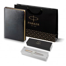 Набор Parker Jotter Essential Stainless Steel GT из шариковой ручки и ежедневника