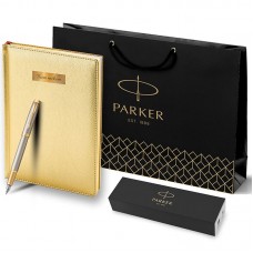 Набор Parker IM Premium Warm Silver Grey GT из перьевой ручки и ежедневника недатированного